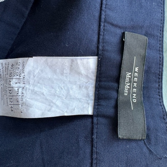MaxMara crop summer navy pants. - Picture 3 of 4